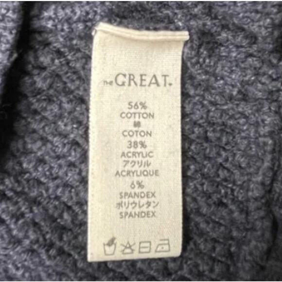 The Great. The Bobble Pom Pom Sweater Knit Navy Blue Brown - Size 1 / Small - Picture 5 of 14